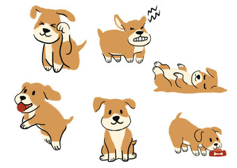 Set of Dog Behavior Illustration