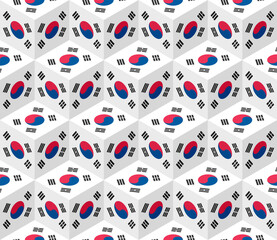 south korea flag box pattern. vector illustration