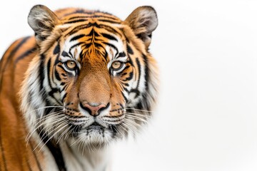 Naklejka premium A tiger is staring at the camera with its mouth open