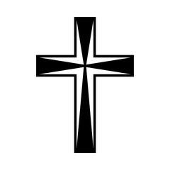 Christian cross icon, symbol shape design