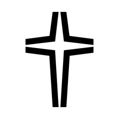 Christian cross icon, symbol shape design