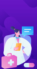 Medical characters fighting the epidemic flat vector concept operation hand drawn illustration
