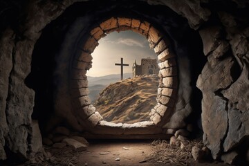 Christian Easter concept: the empty tomb of Jesus