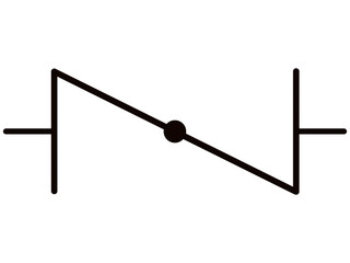 Valve icon illustration. Black and with valve icons. Butterfly valve hand drawn icon