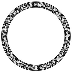 Circle design round frame border decoration Chinese traditional pattern endless repeat vector art element