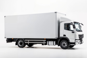 A clean white truck on white background, one object