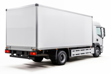 A clean white truck on white background, one object