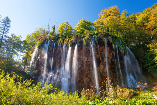 Plitvice Lakes Waterfall in National Park