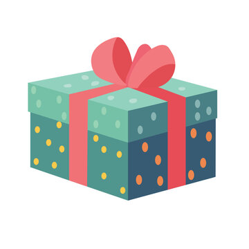 recommend clip art: Cartoon gift box vector illustration, mystery box clip art image, presents clipart in flat design style illustration
