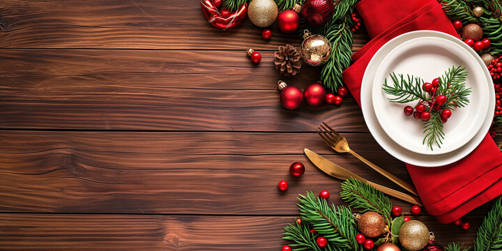 Festive Christmas Table Setting, Elegant Holiday Decor
