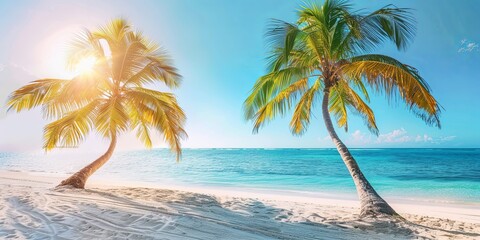 Obraz premium Vibrant Tropical Beach Panorama