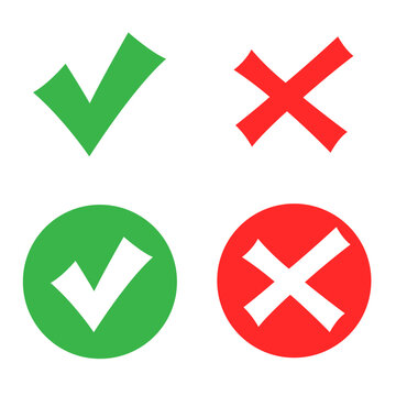 approve and not approve sign symbols