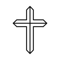 Simple cross icon, Christian cross symbol