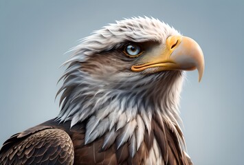 Obraz premium portrait of an eagle, isolated on a blue background
