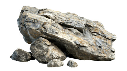Rock, stone on white background