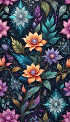 3d digital floral background wallpaper pattern