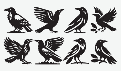 Fototapeta premium Birds Silhouette Vector Collection Hand drawn