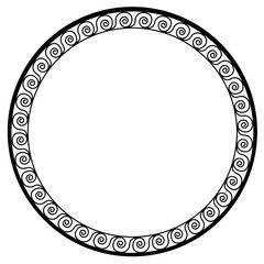 Circle design wave repeat patern round frame border illustration decoration vector art graphic element