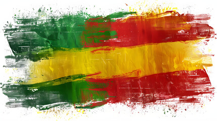 the flag of congo color green yellow red in brush