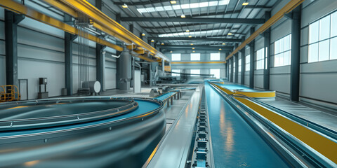 Modern Factory Interior, Advanced Manufacturing Facility | Industrial Production Line, High-Tech Factory
