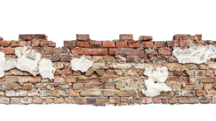Brick wall on transparent background