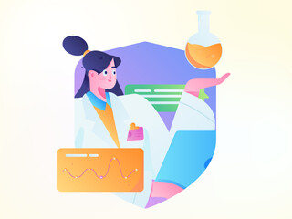 Medical characters fighting the epidemic flat vector concept operation hand drawn illustration
