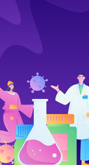 Medical characters fighting the epidemic flat vector concept operation hand drawn illustration
