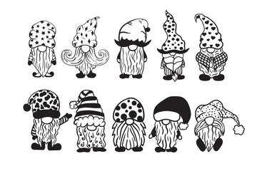 Gnomies SVG, Merry Christmas SVG, Christmas SVG, Christmas Clip Art, Christmas Doodle, Hand Drawn, Cartoon, Christmas Gnomes Svg, Cut File for silhouette cameo cricut iron on transfer

