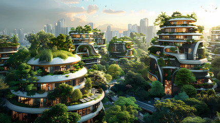 Obraz premium Sustainable Development City, sustainable construction, sustainable design