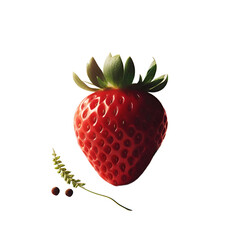 Strawberry on transparent background.