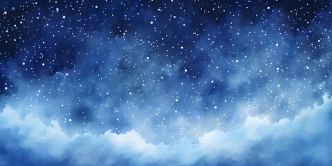 Illustration of a clear night sky filled with stars and the Milky Way visible