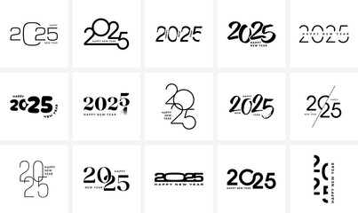 2025 set. New Year vector logo collection