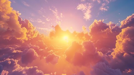Amazing sunrise sky with dreamy clouds wallpaper