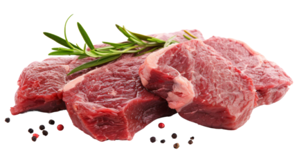 Raw steak, red meat on white backgound