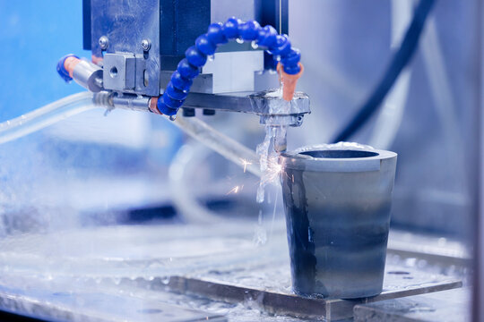 Wire EDM machine cutting gear shape of die insert, CNC machine industry