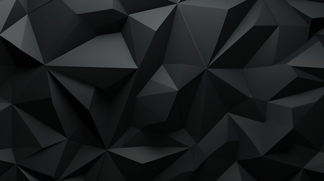 Abstract black geometric background with angular polygon shapes, perfect for modern design and tech projects.