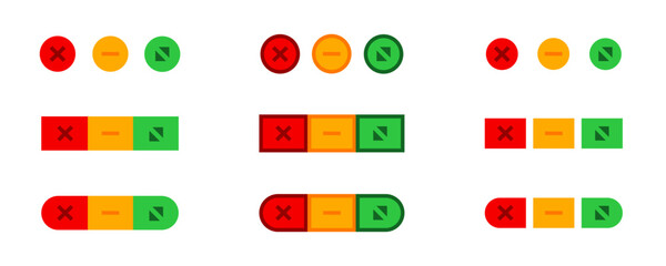 Close minimize or expand the web window panel, a simple set of colored icons control the web browser window. Maximize button concept illustration in vector flat
