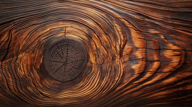 Close-Up of Wooden Texture Encircling Aged Tree Knots in Warm Natural Hues