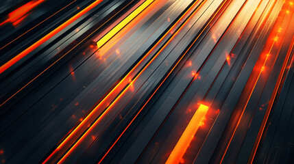 Orange and Charcoal glowing abstract geometric lines