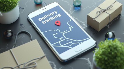 Real-time delivery tracking for efficient order monitoring, showcasing precise location on a map. Ideal for logistics and e-commerce solutions.