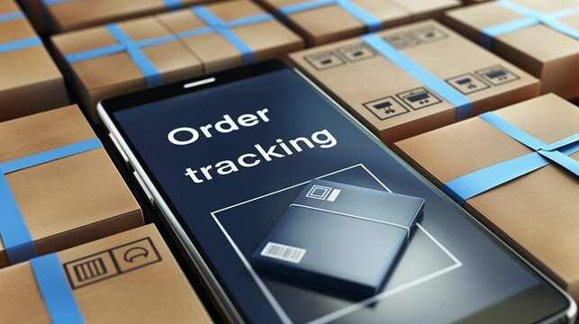 Mobile app interface displaying real-time courier location tracking, ensuring efficient and transparent order delivery process.
