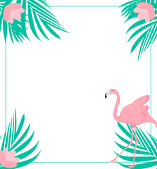 flamingo card frame invitation party