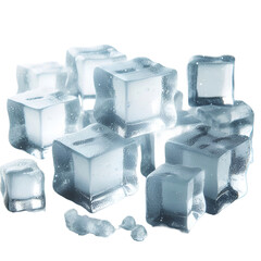 Cube of ice on transparent background