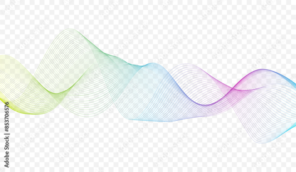 Aufkleber Abstract vector illustration with colored wavy lines flowing dynamic isolated on white background. Hand drawn vector art