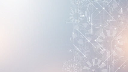 Technology abstract background. Modern electronic motherboard texture. Engineering and communication concept for header, web banner, website, presentation.