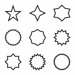 Star symbol sunburst. Sunbeam. Graphics for apps, websites, and illustrations