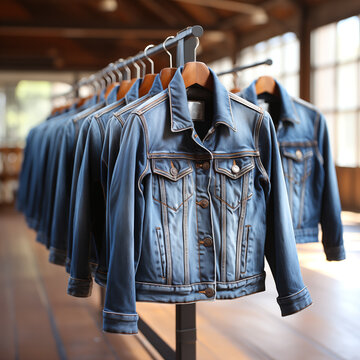 Pila de varios tonos de camisas y cazadoras vaqueras, jeans denim textura. 
Tejano textura de fondo para el dise&ntilde;o. Lienzo textura vaquera. 