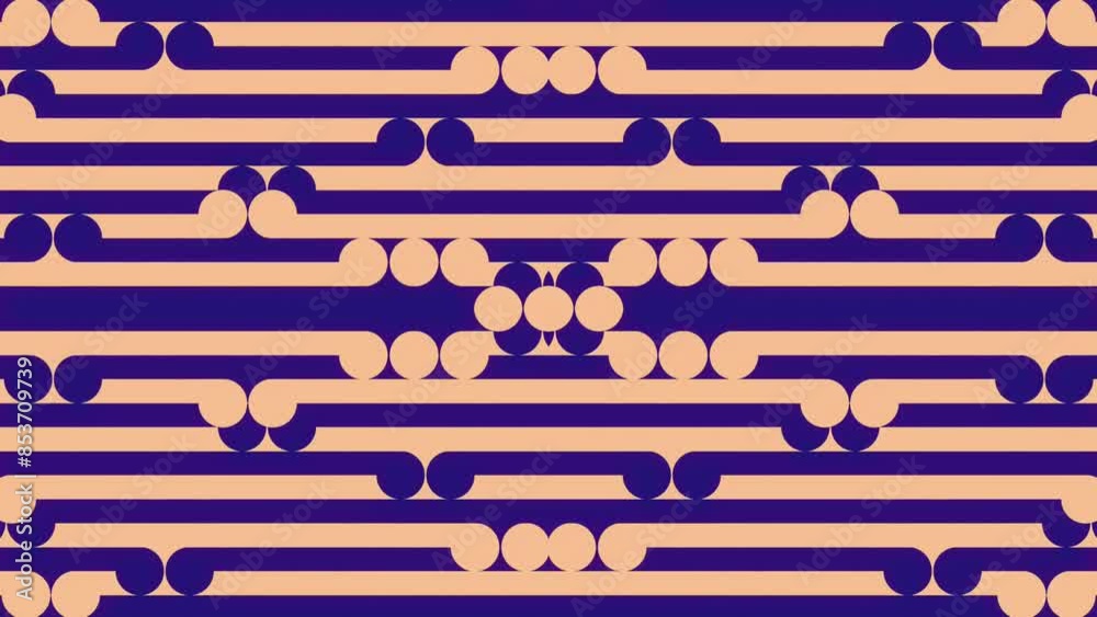 Poster 3d rendering loop animation of a colorful interweaving symmetrical pattern 4K