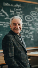Fototapeta premium Promotional Portrait of Mature Teacher, Professional Environment, Diverse Workforce, Corporate Photography, Team Collaboration, Engaged Employees, Authentic Work Settings.