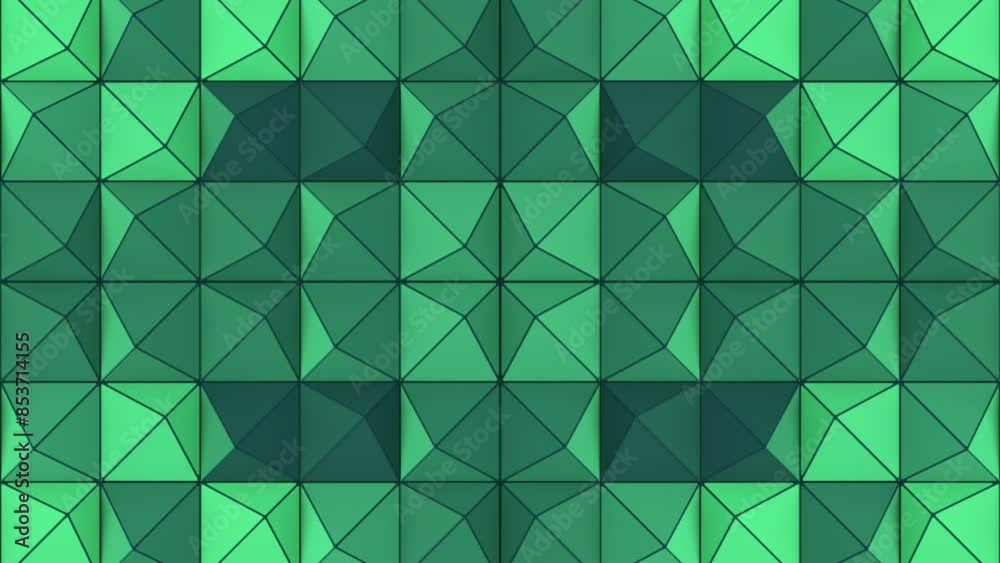 Aufkleber Pattern composed of a grid of squares. 3d rendering loop animation 4K